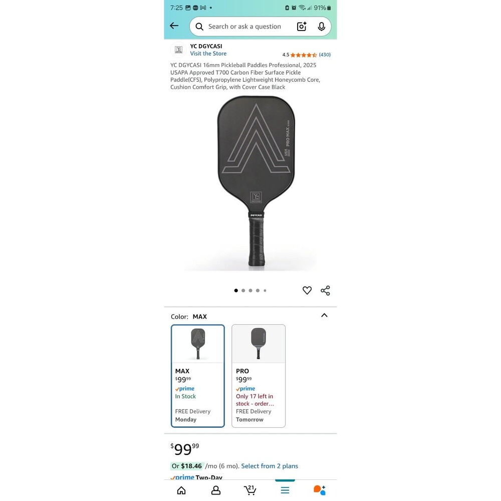 YC DGYCASI 16mm Pickleball Paddles Professional, 2025 USAPA Approved T700 Carbon